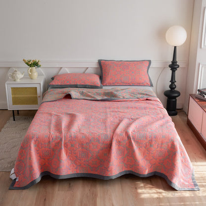 Couverture douce en gaze de coton jacquard