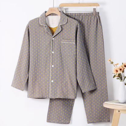 Ensemble de vêtements d'intérieur en coton jacquard à carreaux