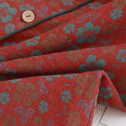 Ensemble pyjama en gaze double épaisseur à motif floral