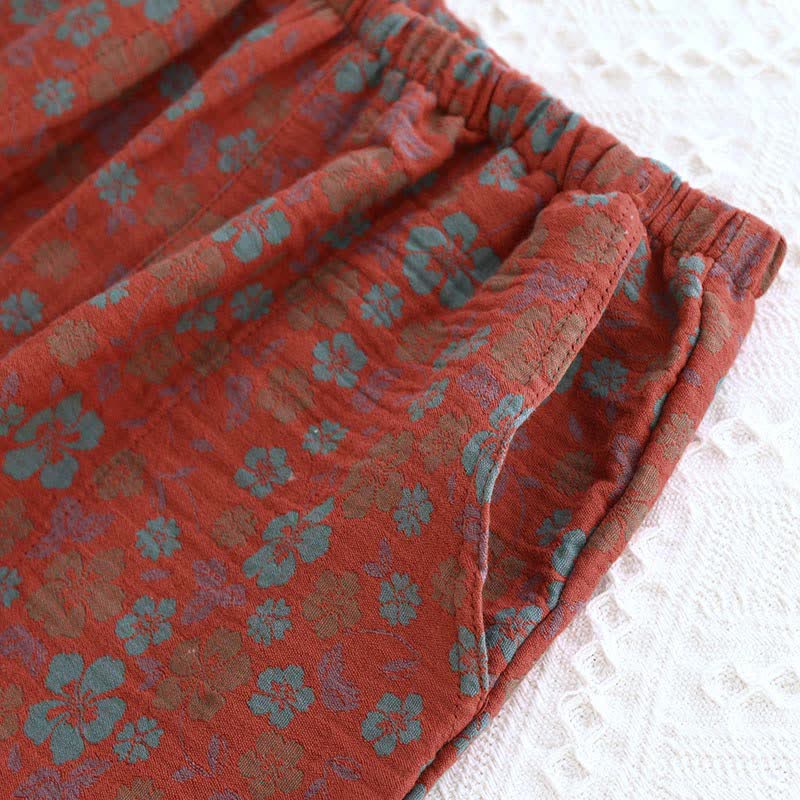 Ensemble pyjama en gaze double épaisseur à motif floral