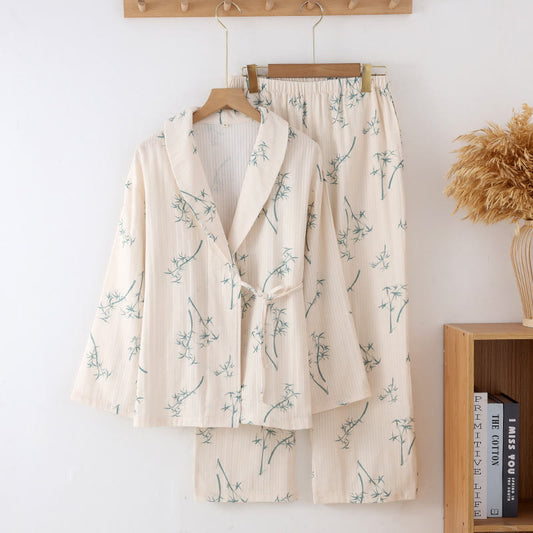Ensemble de nuit country en gaze de coton et bambou