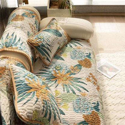 Housse de canapé en chenille de style pastoral