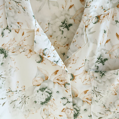 Ensemble de nuit de style campagnard avec revers en satin