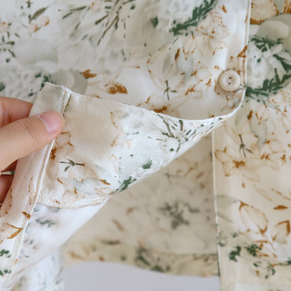 Ensemble de nuit de style campagnard avec revers en satin