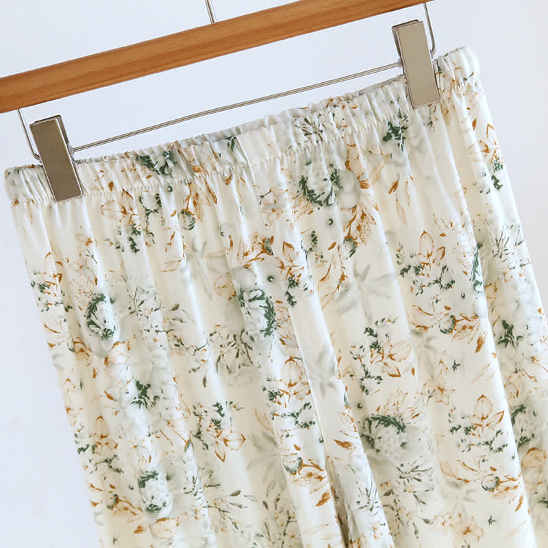 Ensemble de nuit de style campagnard avec revers en satin