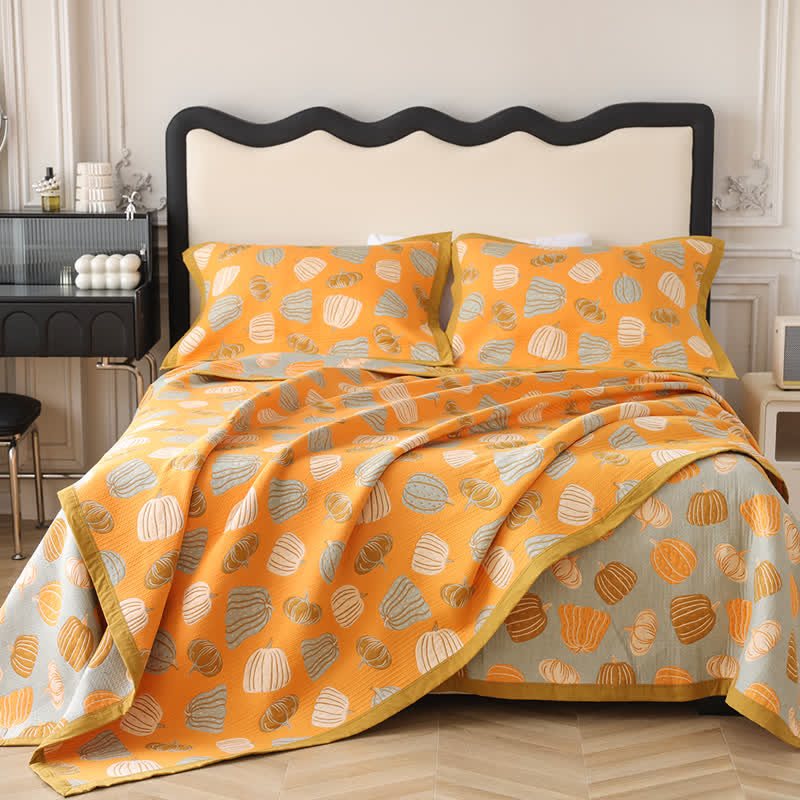 Couette en gaze de coton respirante au style citrouille rétro