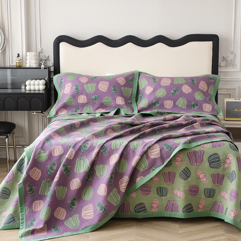 Couette en gaze de coton respirante au style citrouille rétro