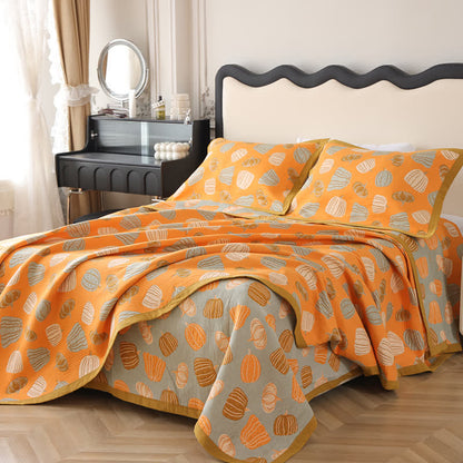Couette en gaze de coton respirante au style citrouille rétro