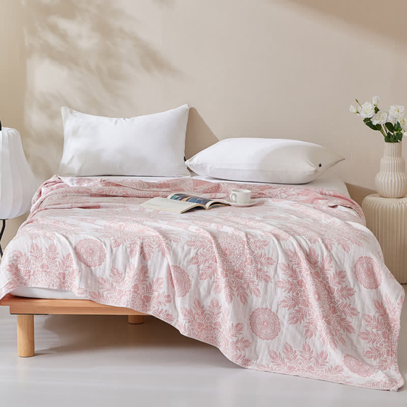 Couette confortable en pur coton avec un motif floral frais