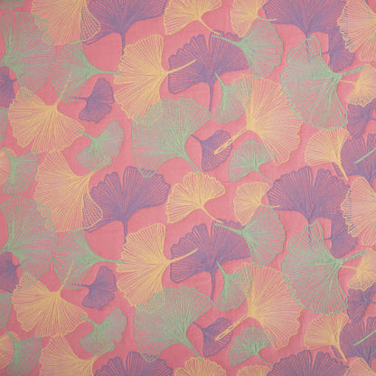 Couette en gaze de coton à trois couches avec feuilles de ginkgo
