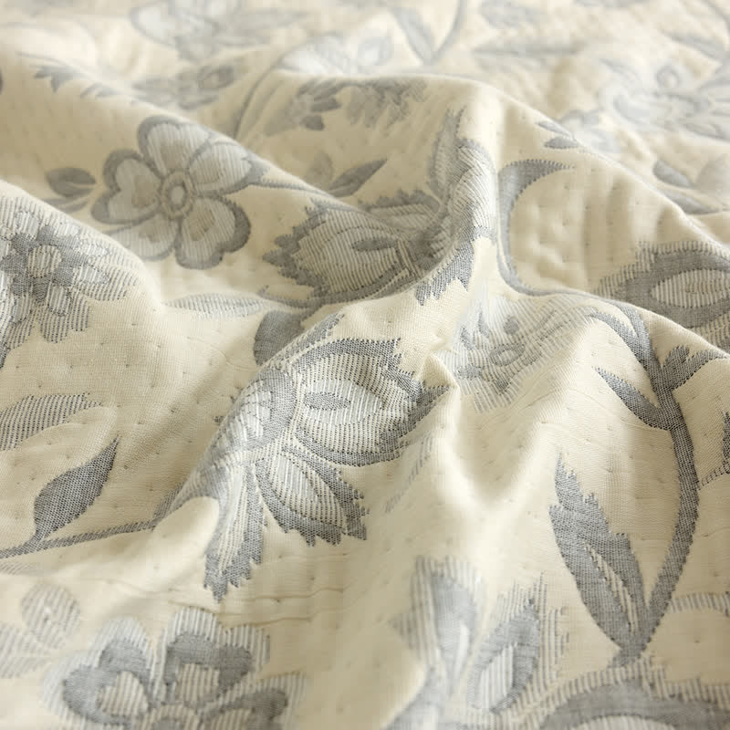 Couette d'été rustique à motif floral en gaze de coton