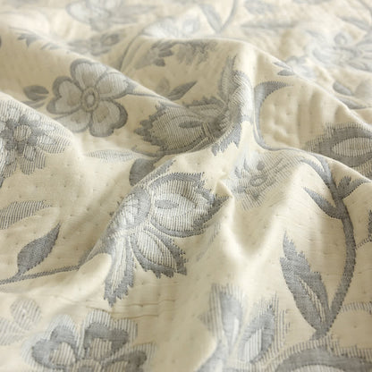 Couette d'été rustique à motif floral en gaze de coton