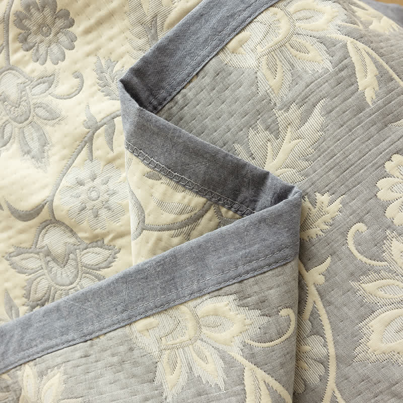 Couette d'été rustique à motif floral en gaze de coton