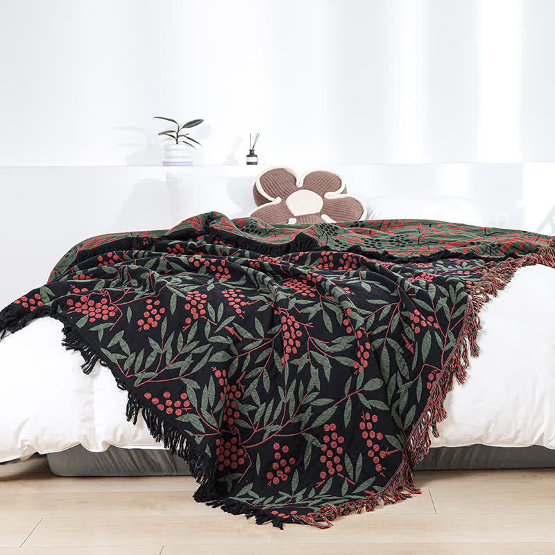 Couette en gaze de coton avec pompon en forme de fruit de bégonia