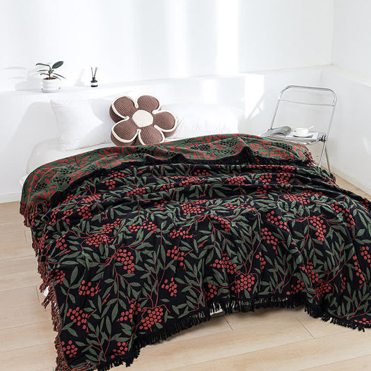 Couette en gaze de coton avec pompon en forme de fruit de bégonia