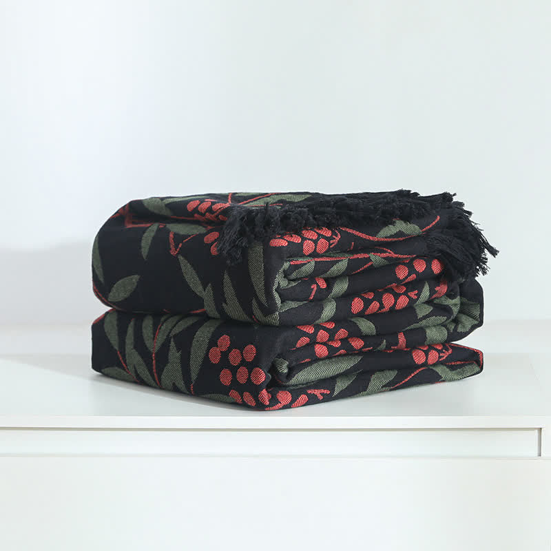 Couette en gaze de coton avec pompon en forme de fruit de bégonia