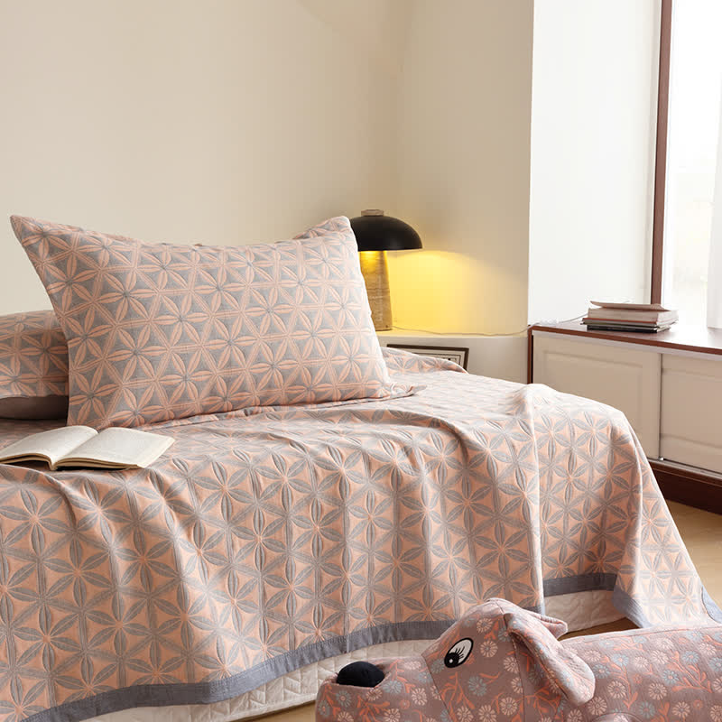 Couette rustique en gaze de coton respirante à trois couches