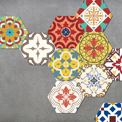 Stickers muraux hexagonaux imperméables de style vintage (10 pièces)