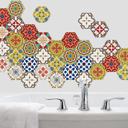 Stickers muraux hexagonaux imperméables de style vintage (10 pièces)