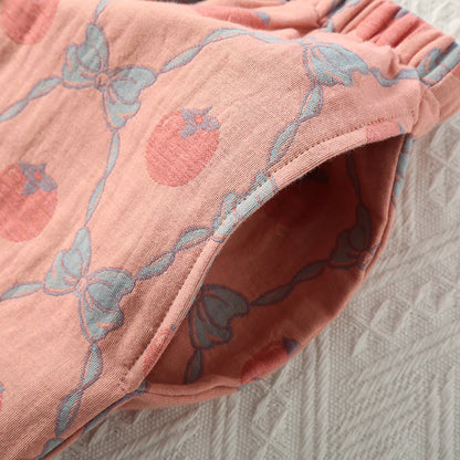 Ensemble pyjama jacquard teint en fil en coton kaki
