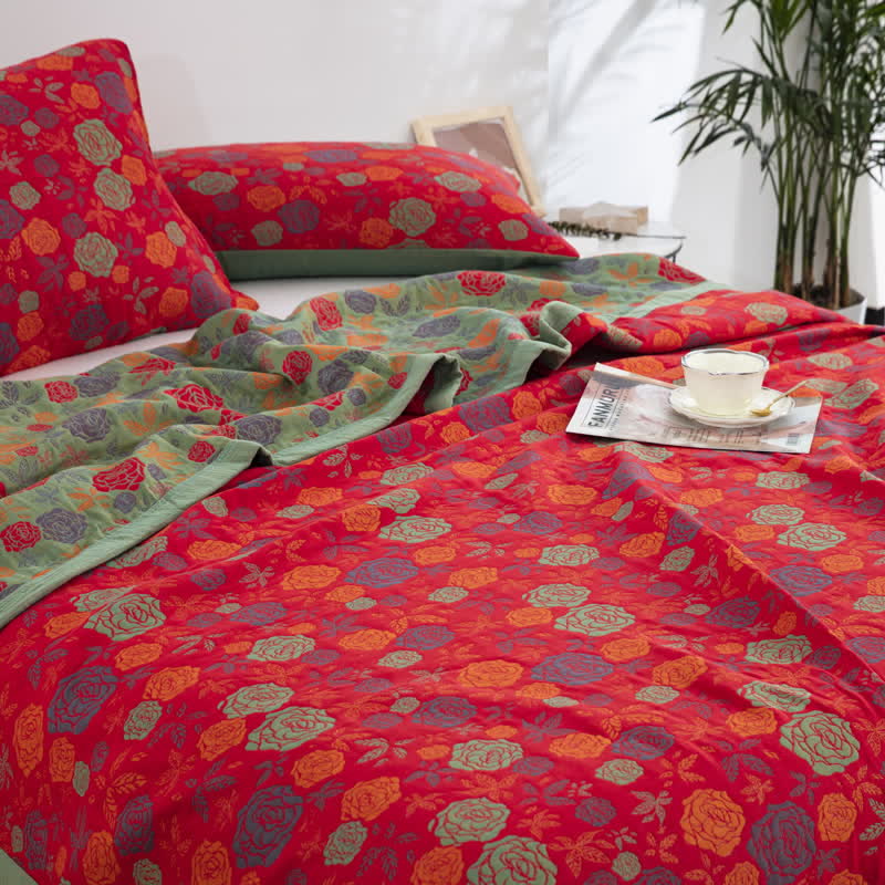 Couette élégante et confortable en gaze de coton rose