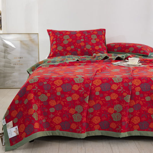 Couette élégante et confortable en gaze de coton rose
