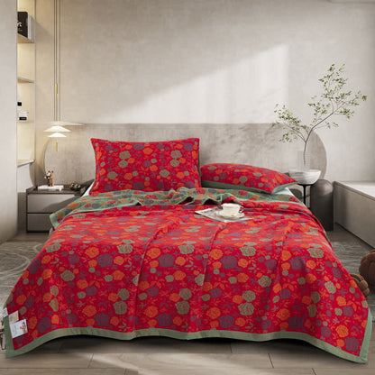 Couette élégante et confortable en gaze de coton rose
