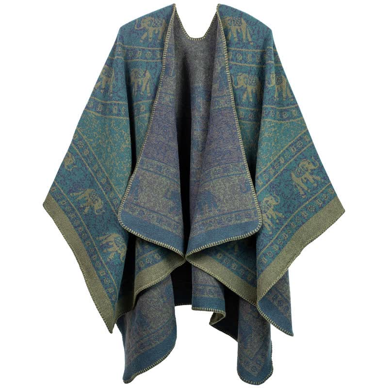 Écharpe tricotée éléphant jacquard en acrylique
