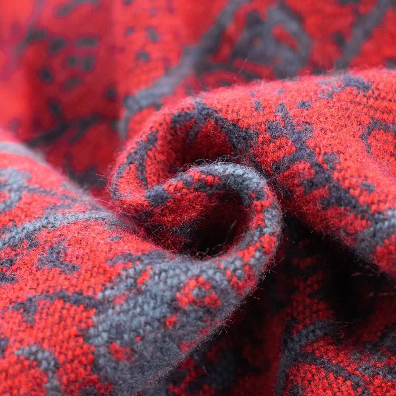 Écharpe tricotée éléphant jacquard en acrylique