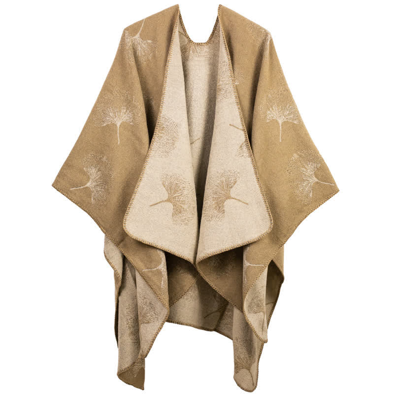 Écharpe de voyage luxueuse en feuille de ginkgo