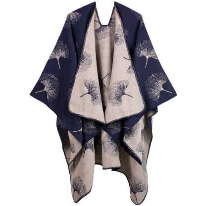 Écharpe de voyage luxueuse en feuille de ginkgo