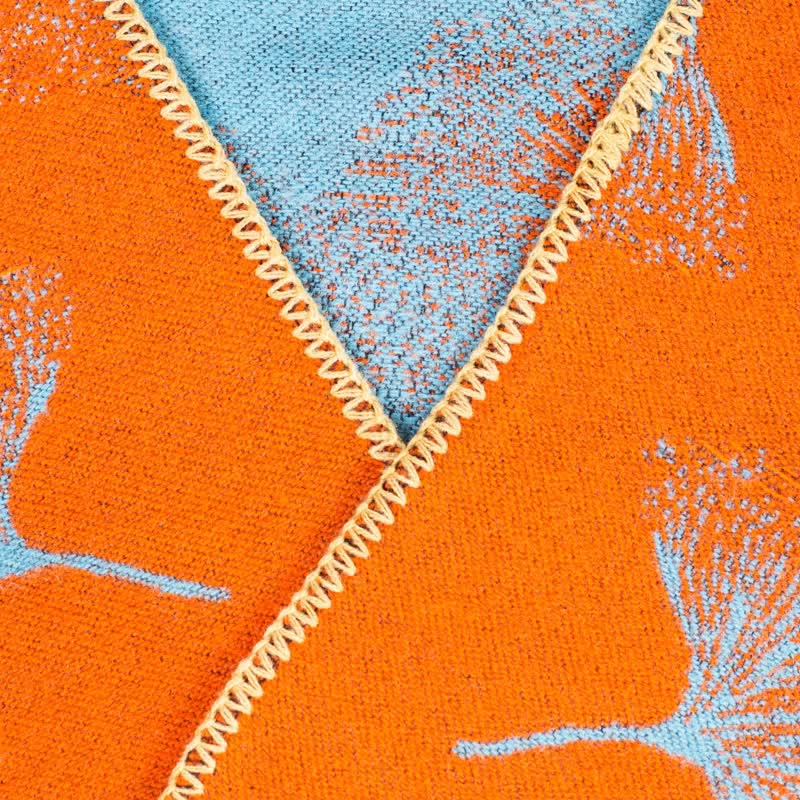 Écharpe de voyage luxueuse en feuille de ginkgo