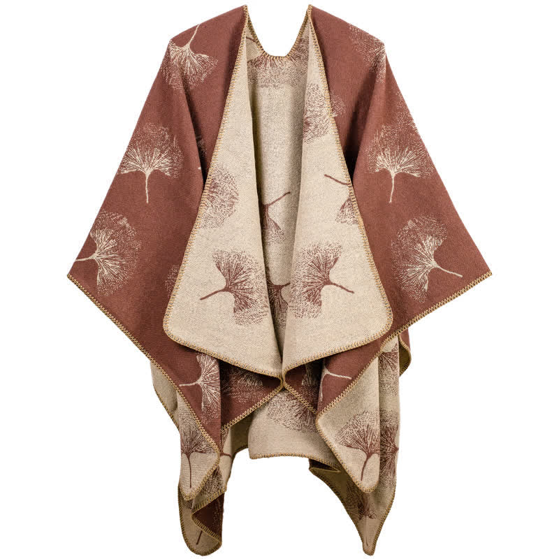 Écharpe de voyage luxueuse en feuille de ginkgo