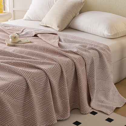 Couette douce en pur coton avec un motif de losange neutre