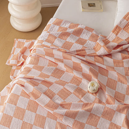 Couette moderne et respirante en pur coton avec un motif à damier