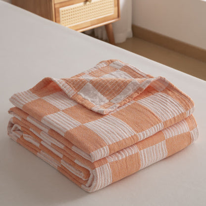 Couette moderne et respirante en pur coton avec un motif à damier
