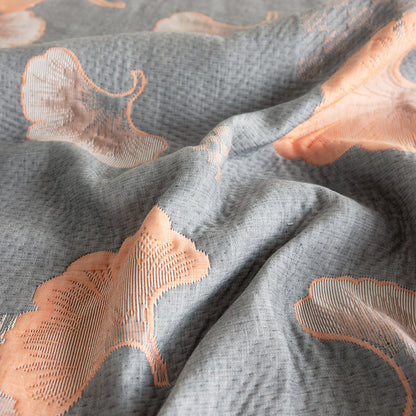 Couette en coton à trois couches avec motif jacquard de feuilles de ginkgo