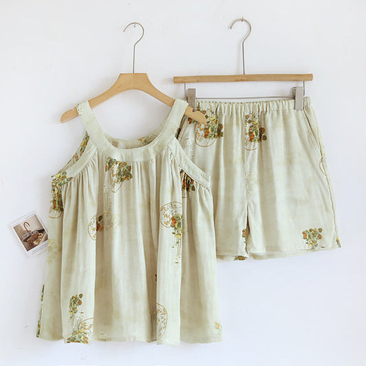 Ensemble de vêtements d'intérieur avec débardeur en fibre de bambou à imprimé floral
