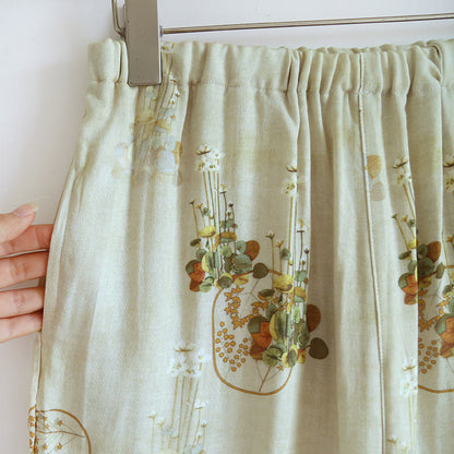 Ensemble de vêtements de détente à manches courtes et motif floral tissé