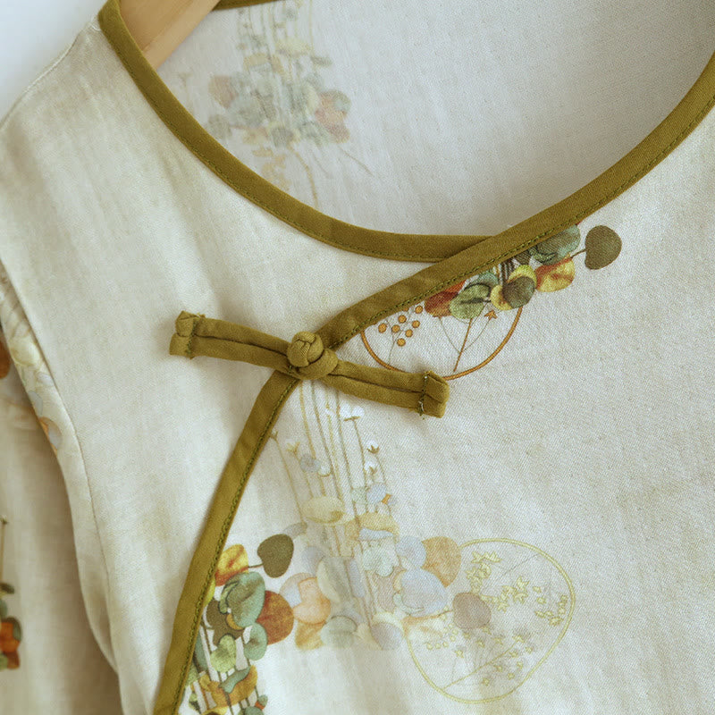 Ensemble de vêtements de détente à manches courtes et motif floral tissé