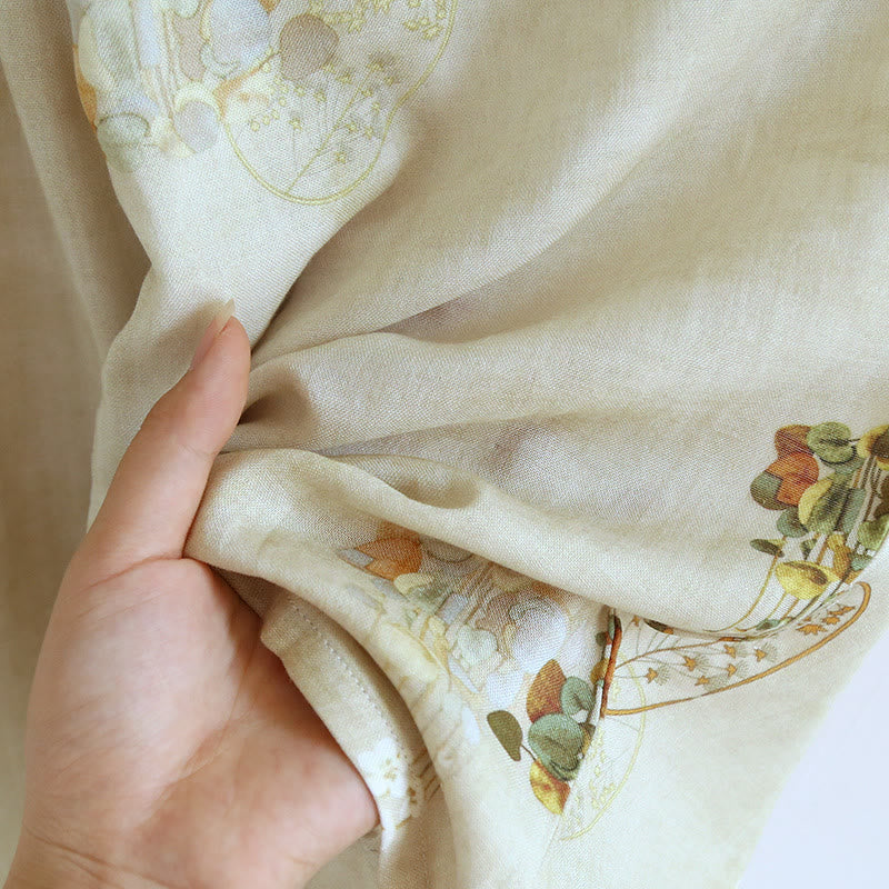Ensemble de vêtements de détente à manches courtes et motif floral tissé