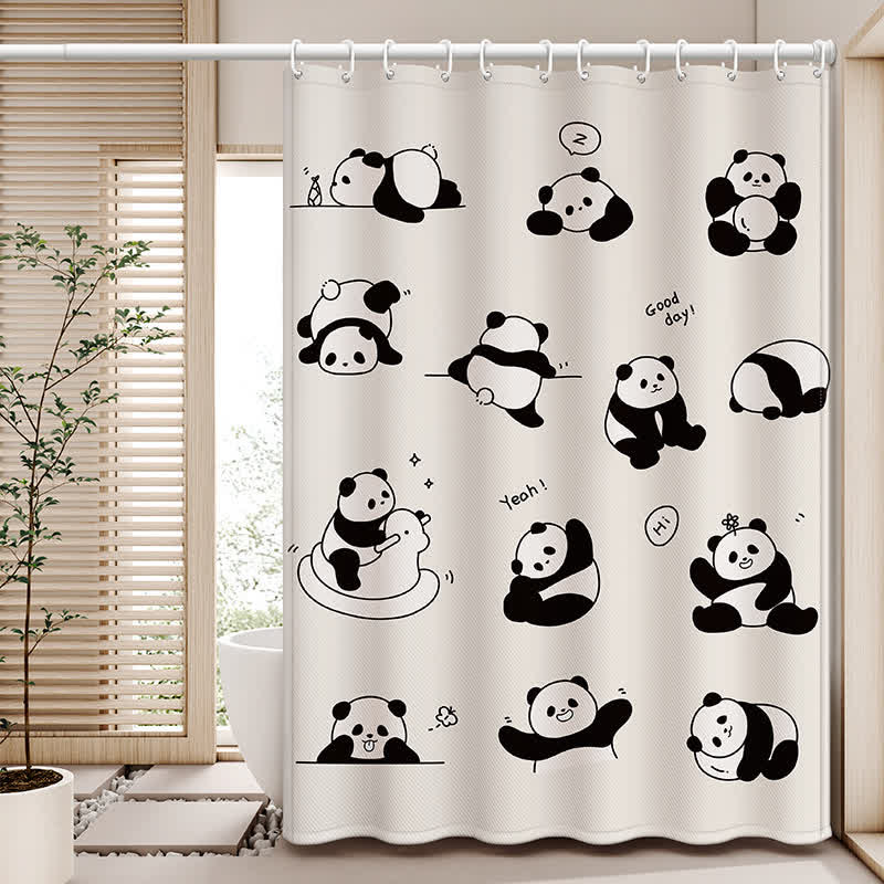 Rideau de douche imperméable avec un adorable panda chinois