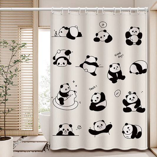 Rideau de douche imperméable avec un adorable panda chinois