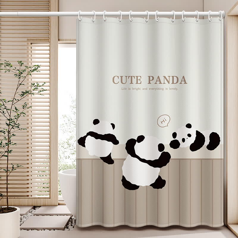 Rideau de douche imperméable avec un adorable panda chinois