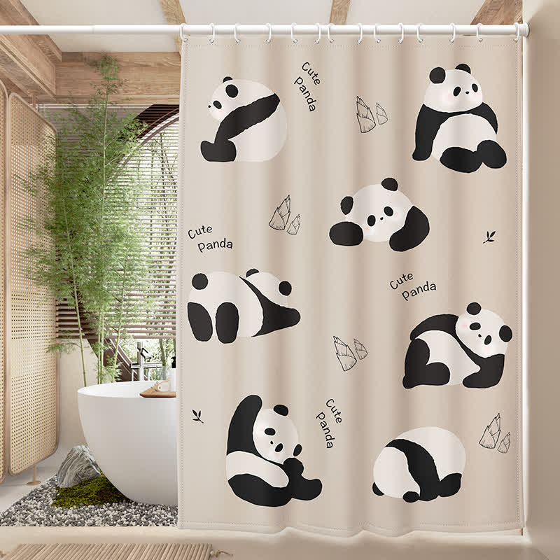 Rideau de douche imperméable avec un adorable panda chinois