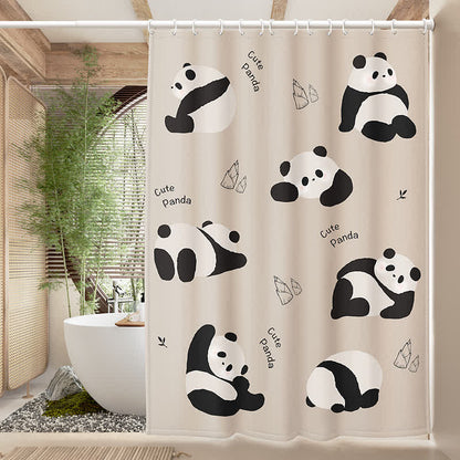 Rideau de douche imperméable avec un adorable panda chinois