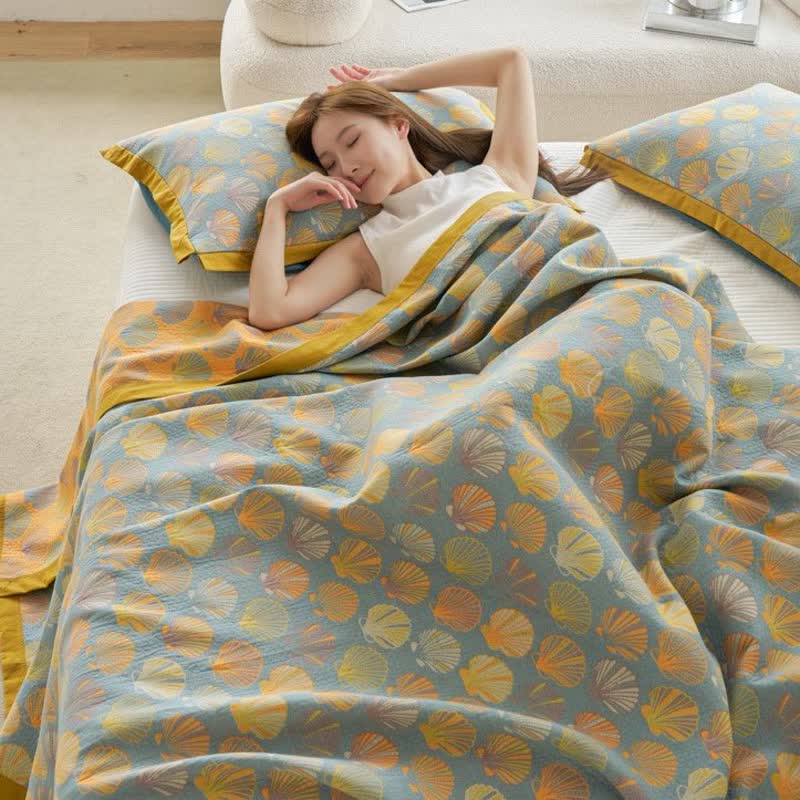 Couette légère en gaze de coton avec coquillages colorés