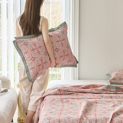 Couette réversible Jacquard Chic en gaze de coton