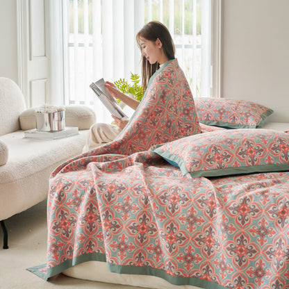 Couette réversible Jacquard Chic en gaze de coton