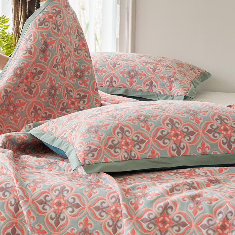 Couette réversible Jacquard Chic en gaze de coton